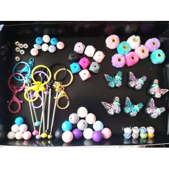 Partybox bead keychain