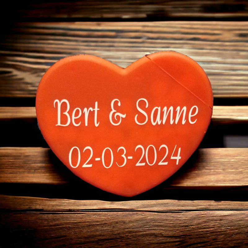 Gepersonaliseerd hartje met muntjes