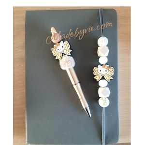 Notitieboekje (effen kleur) met kralen