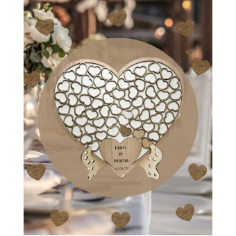 Houten hartjes gastenboek Houten hartjes gastenboek