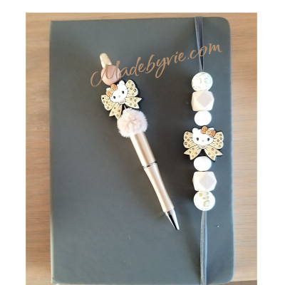 Notitieboekje (effen kleur) met kralen Notitieboekje (effen kleur) met kralen