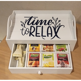 Dienblad met theekistje Dienblad met theekistje