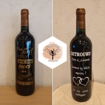 Wine bottle with print of your choice