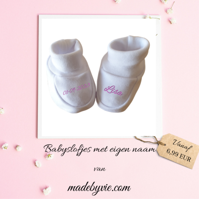 Babyslofjes met eigen bedrukking