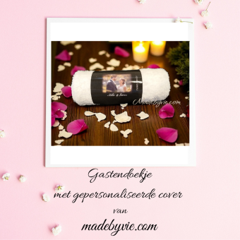 Guest towel with personalized cover