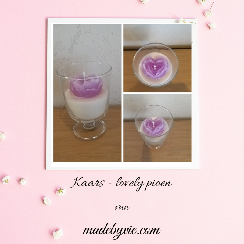 Kaars - Lovely pioen