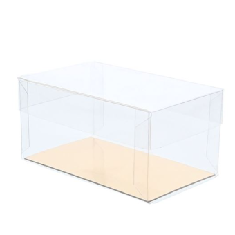 PVC box with lid 10 x 6 x 5 cm with gold cardboard