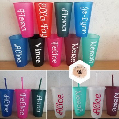 Glitter cup 700ml with name Glitter cup 700ml with name