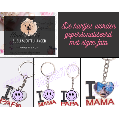 Subli - sleutelhanger 'I love mama/papa' Subli - sleutelhanger 'I love mama/papa'