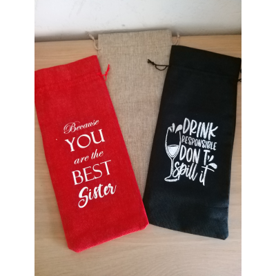 Wine bag with personalized message